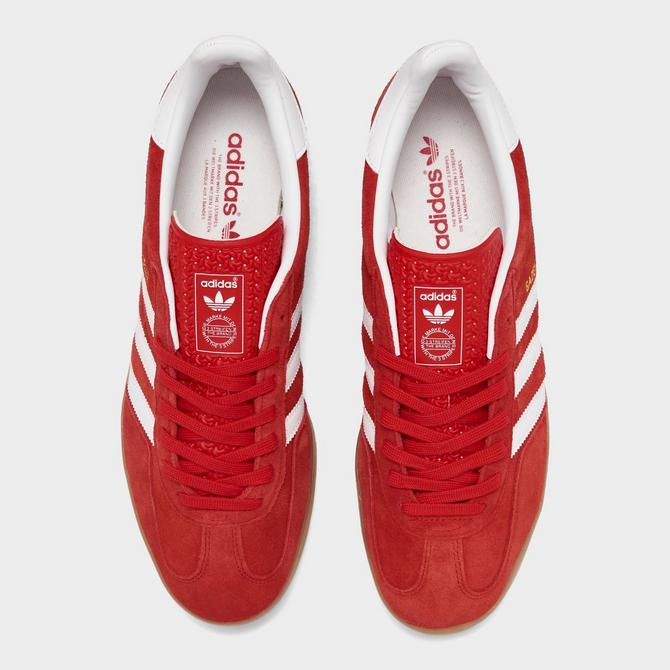 Back view of Men's adidas Originals Gazelle Indoor Casual Shoes in Better Scarlet/White/Gum Click to zoom