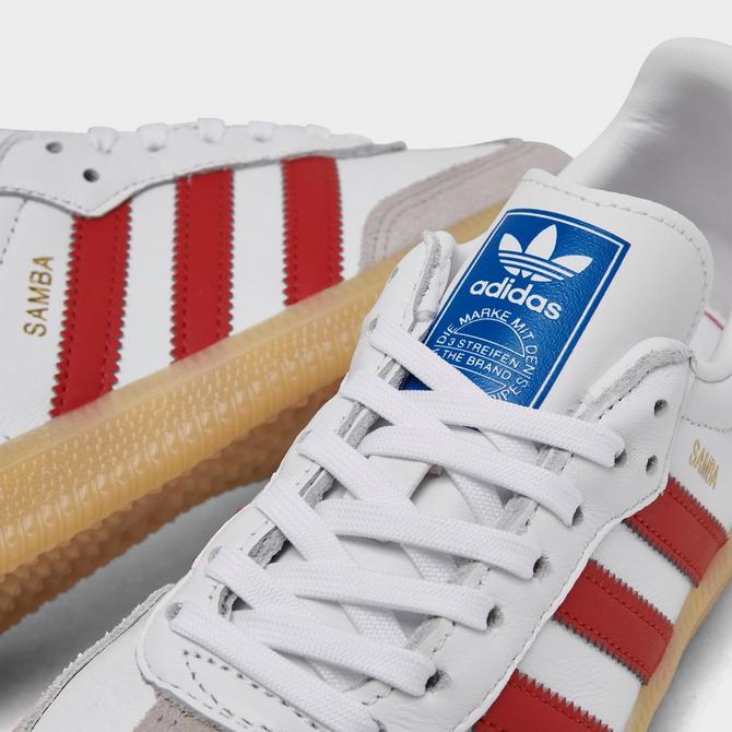 Adidas originals samba super white and red deals