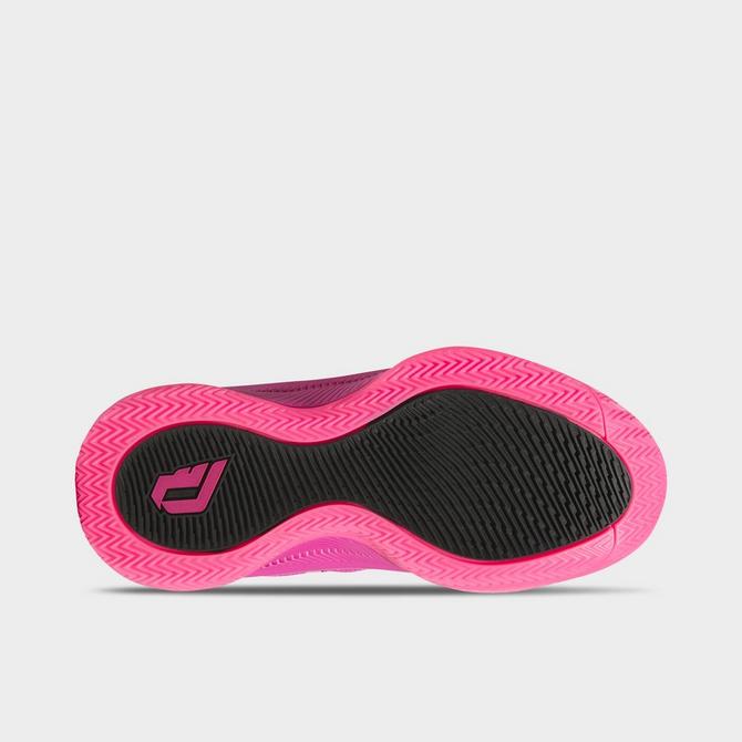 Bottom view of Big Kids' adidas Dame Certified 3 Basketball Shoes in Lucid Fuchsia/Black/Lucid Pink Click to zoom