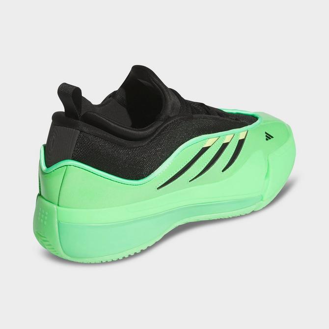 Left view of adidas Dame 9 Basketball Shoes in Screaming Green/Black/Pulse Lime Click to zoom