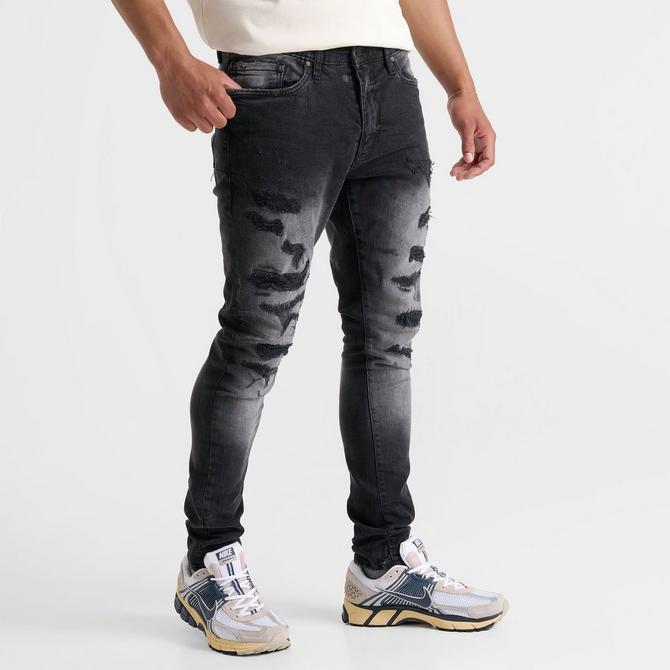 [angle] view of Men's Jordan Craig Sean Stacked Slim Denim Jeans in Industrial Black Click to zoom