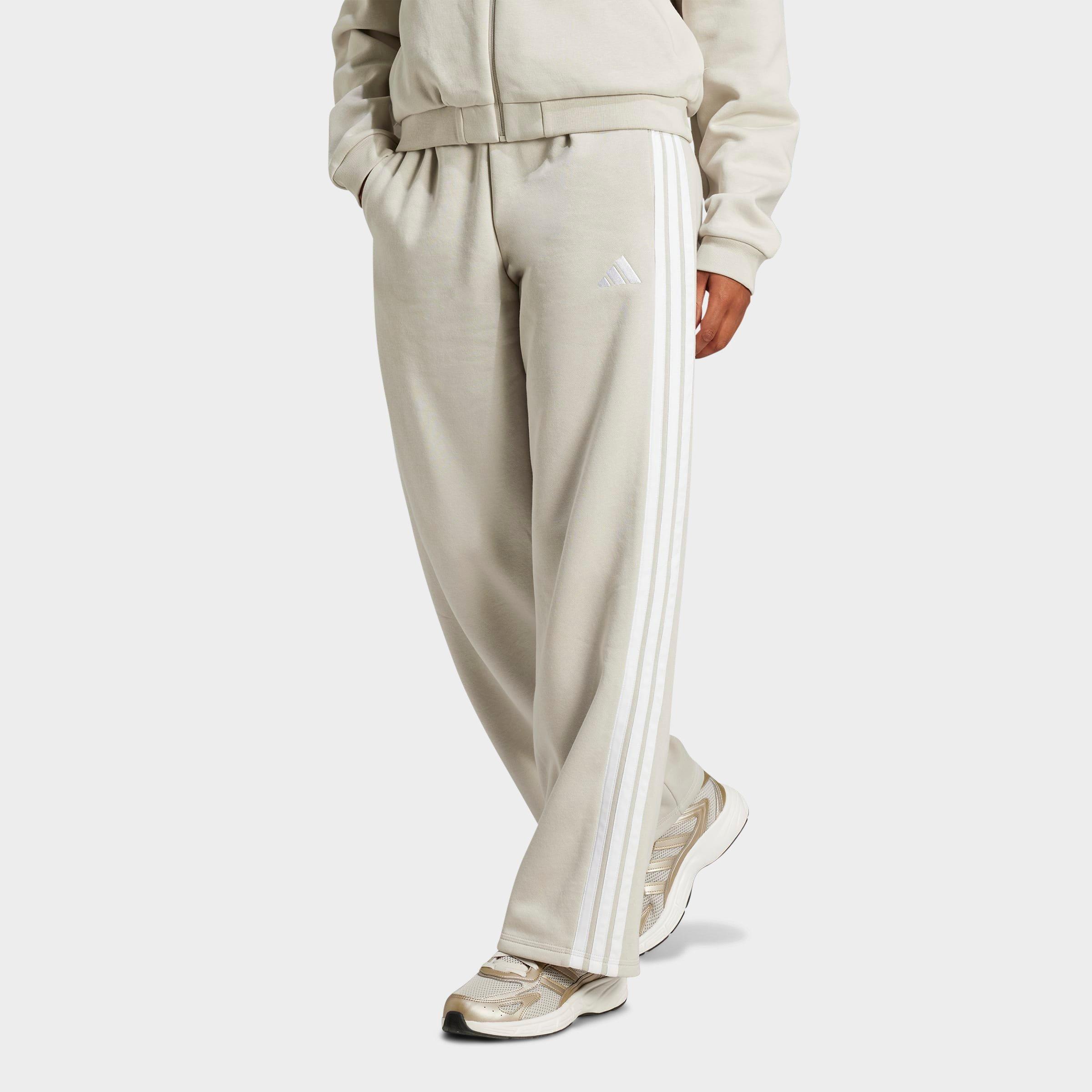 Women's adidas Essentials 3-Stripes Fleece Open Hem Pants | Finish