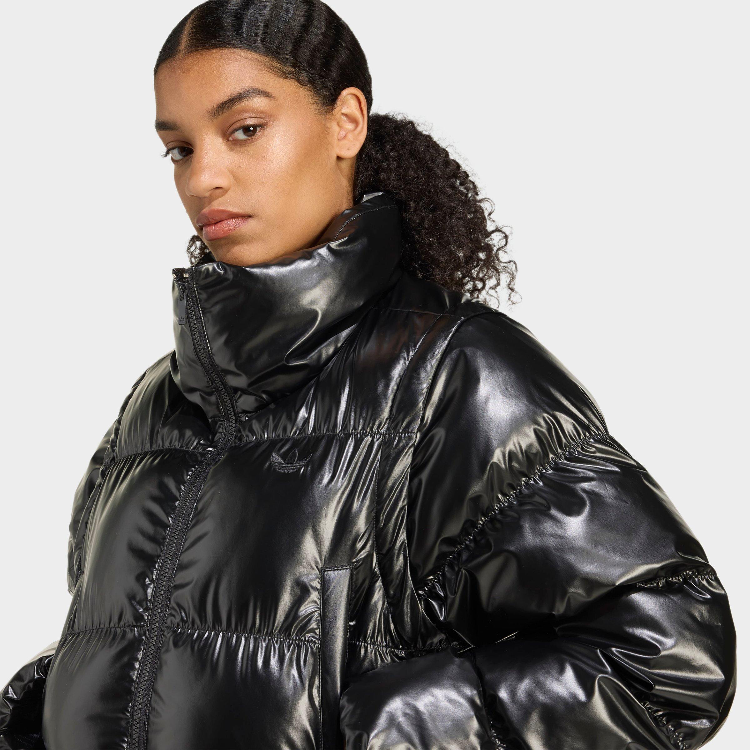 Women's adidas Originals Essentials Glossy Two-In-One Cropped Puffer Jacket