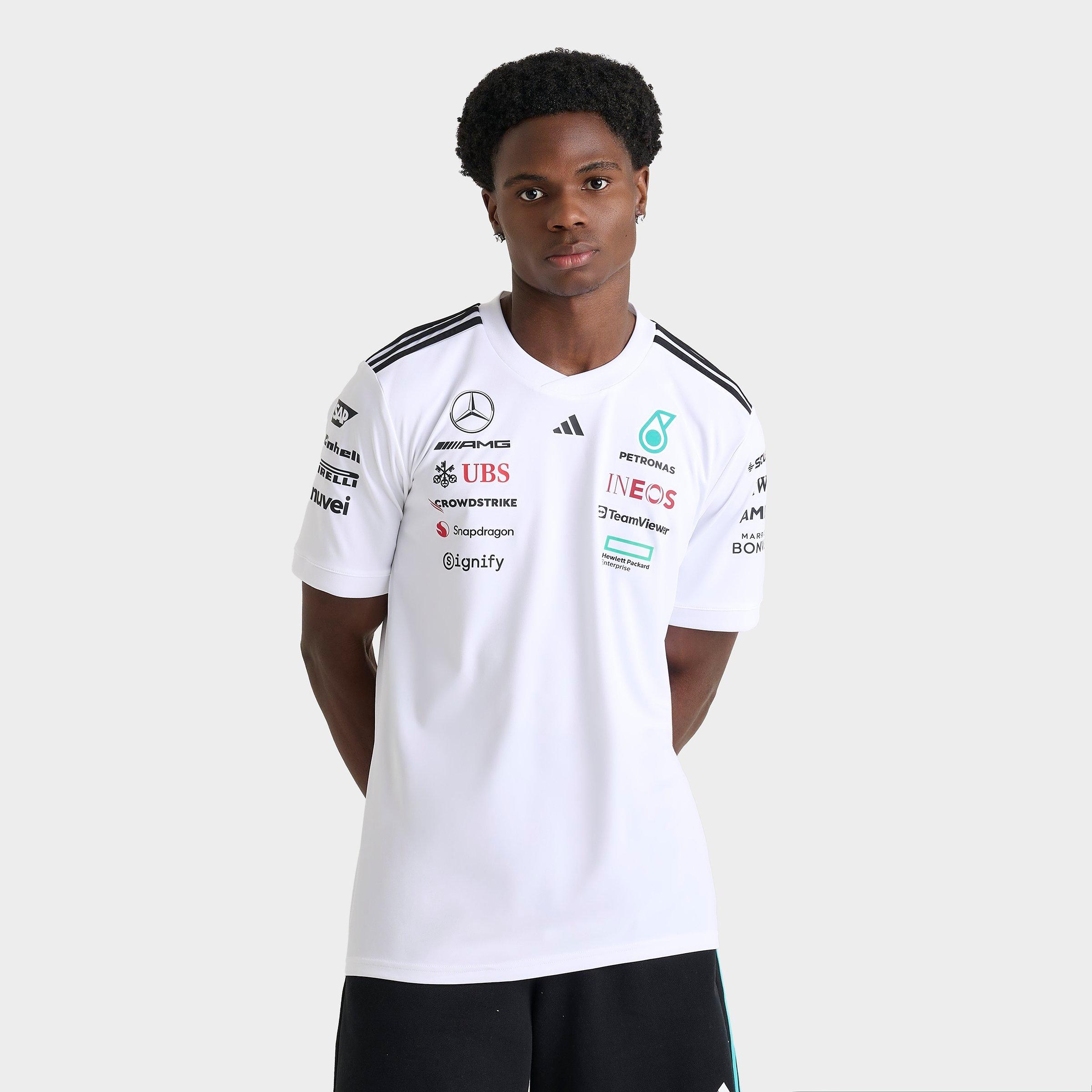 人気ジャージー【ADIDAS】Mercedes AMG Petronas F1 Jersey Men's adidas White Mercedes-AMG Petronas F1 Team Driver Wear