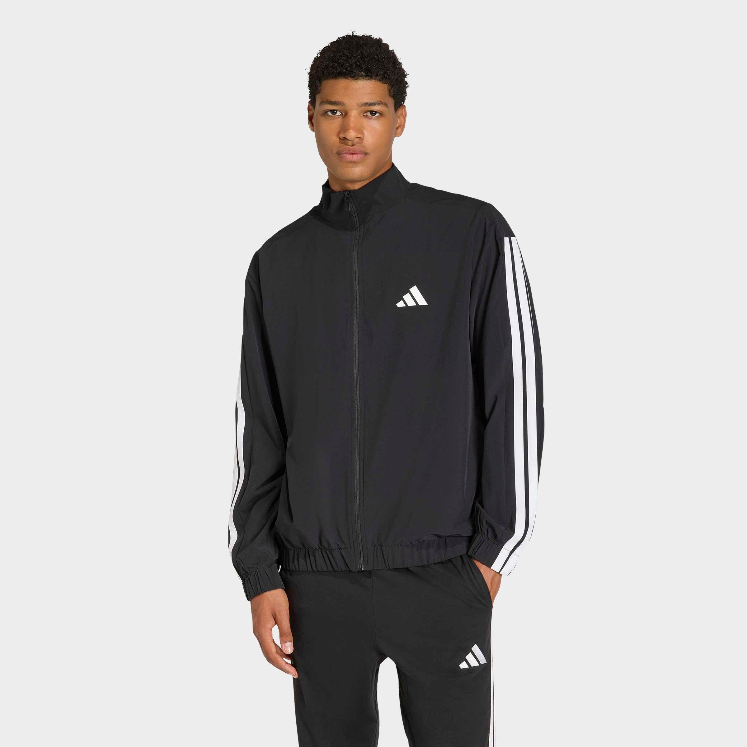 Men's adidas 3-Stripes Woven Full-Zip Track Top | Finish Line