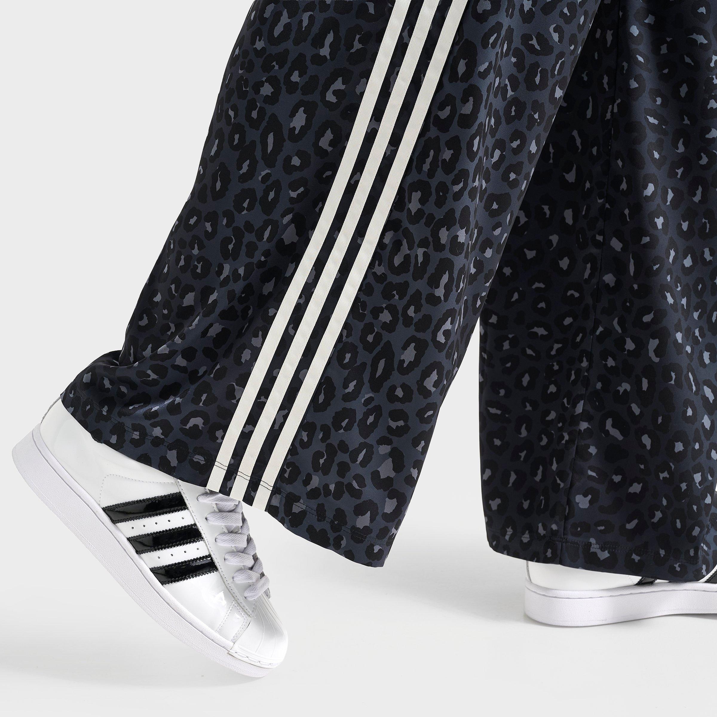 Women's adidas Originals Leopard Wide-Leg Satin Pants