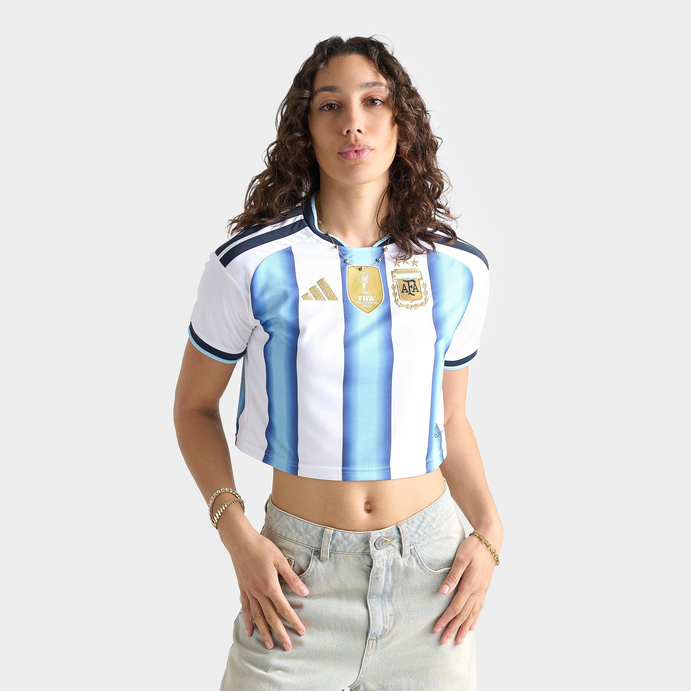 Women's adidas Argentina 2026 Home Cropped Jersey | Finish Line