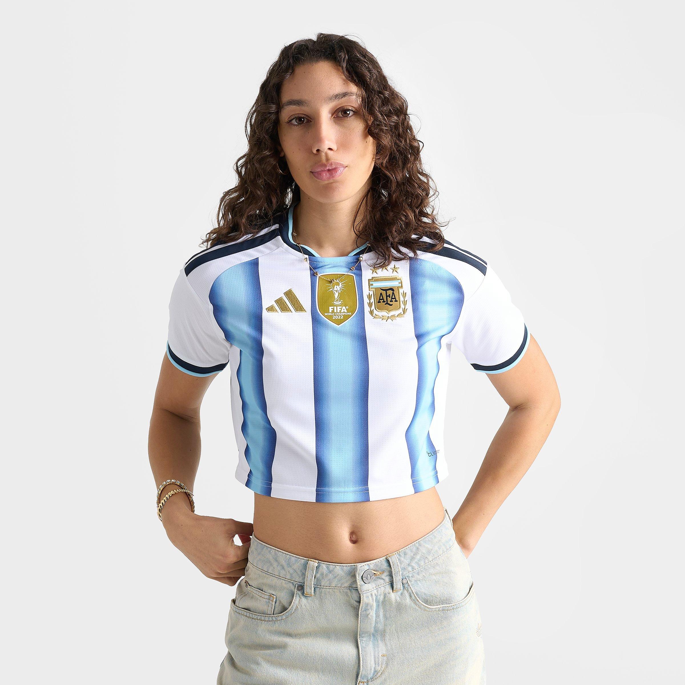Women's adidas Argentina 2026 Home Cropped Jersey | Finish Line
