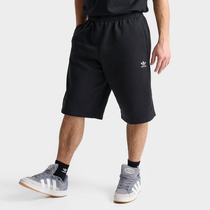 [angle] view of Men's adidas Originals 10" French Terry Shorts in Black/Ice Blue Click to zoom