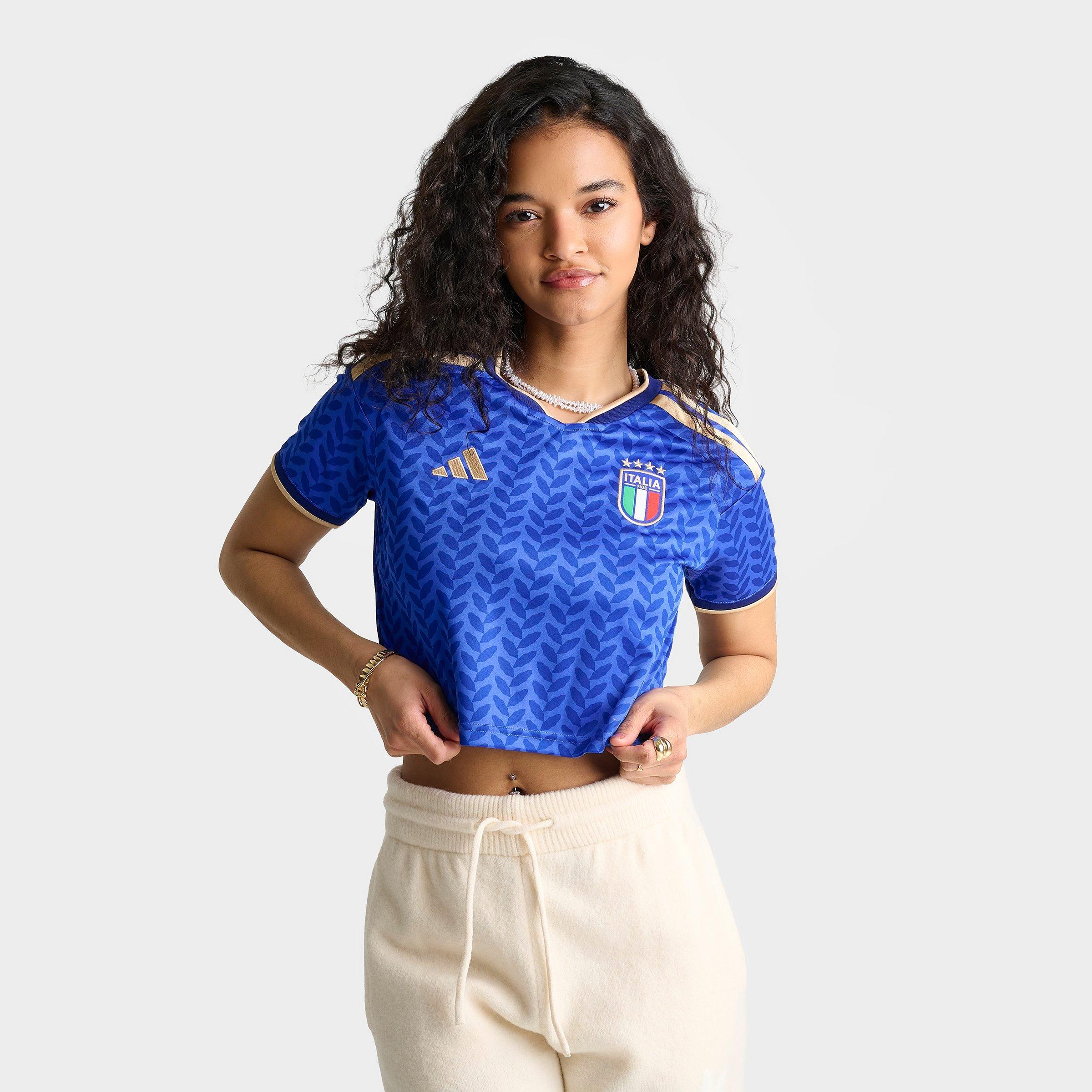 Women's adidas Italy 2026 Home Cropped Jersey | Finish Line
