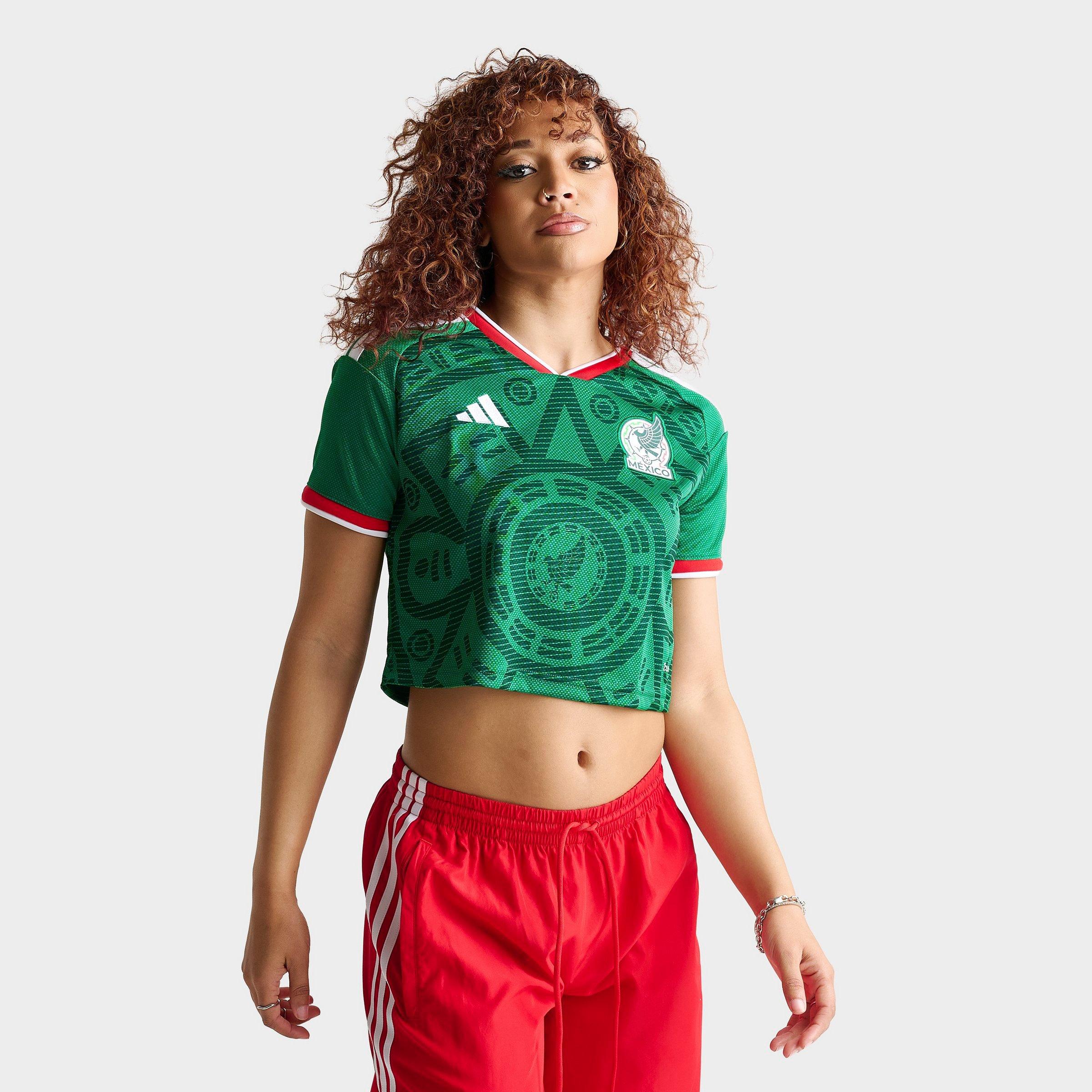 Women's adidas Mexico 2026 Home Cropped Jersey | Finish Line