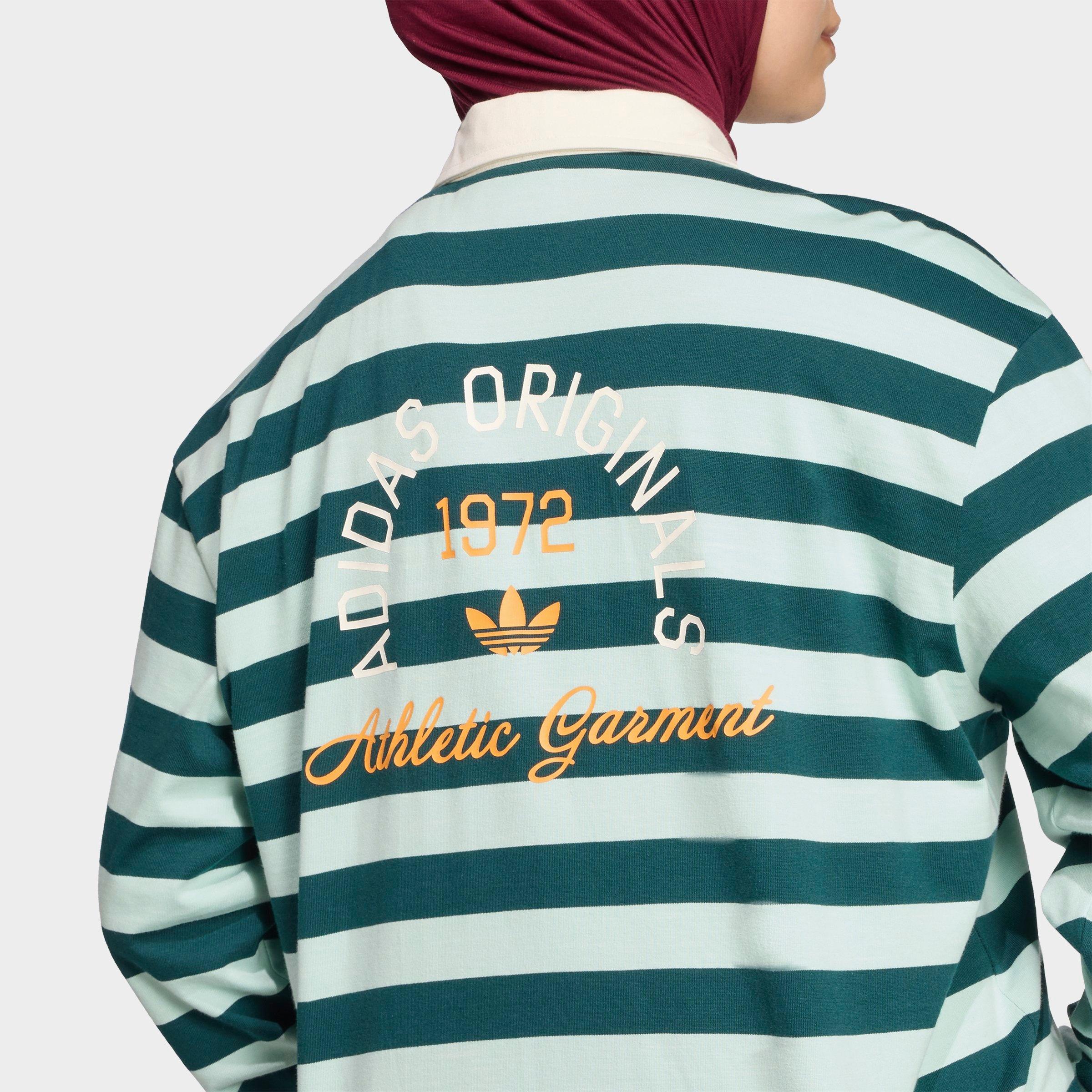 Women's adidas Originals Athletic Department Striped Long-Sleeve Polo Shirt