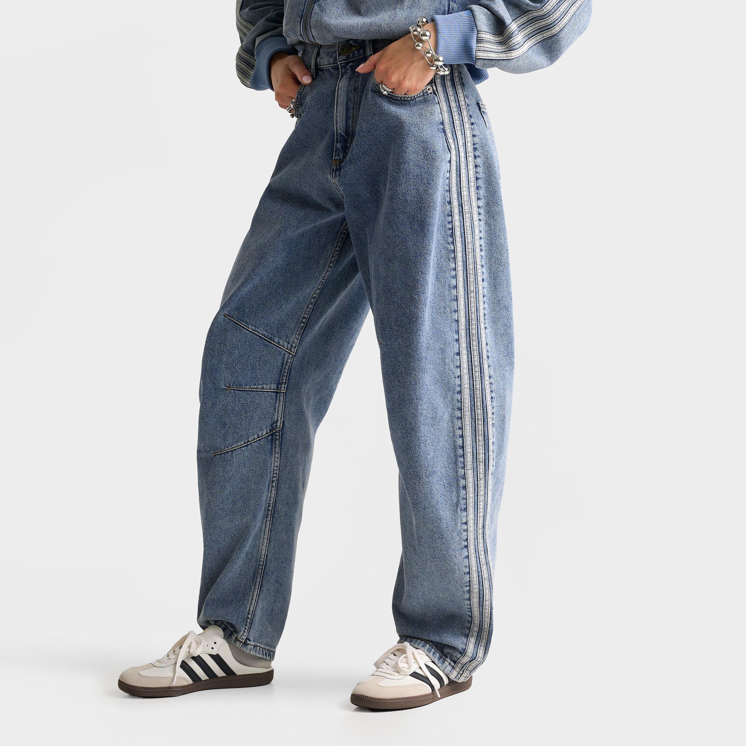Women's adidas Originals High-Rise Barrel Leg Denim Pants | Finish Line