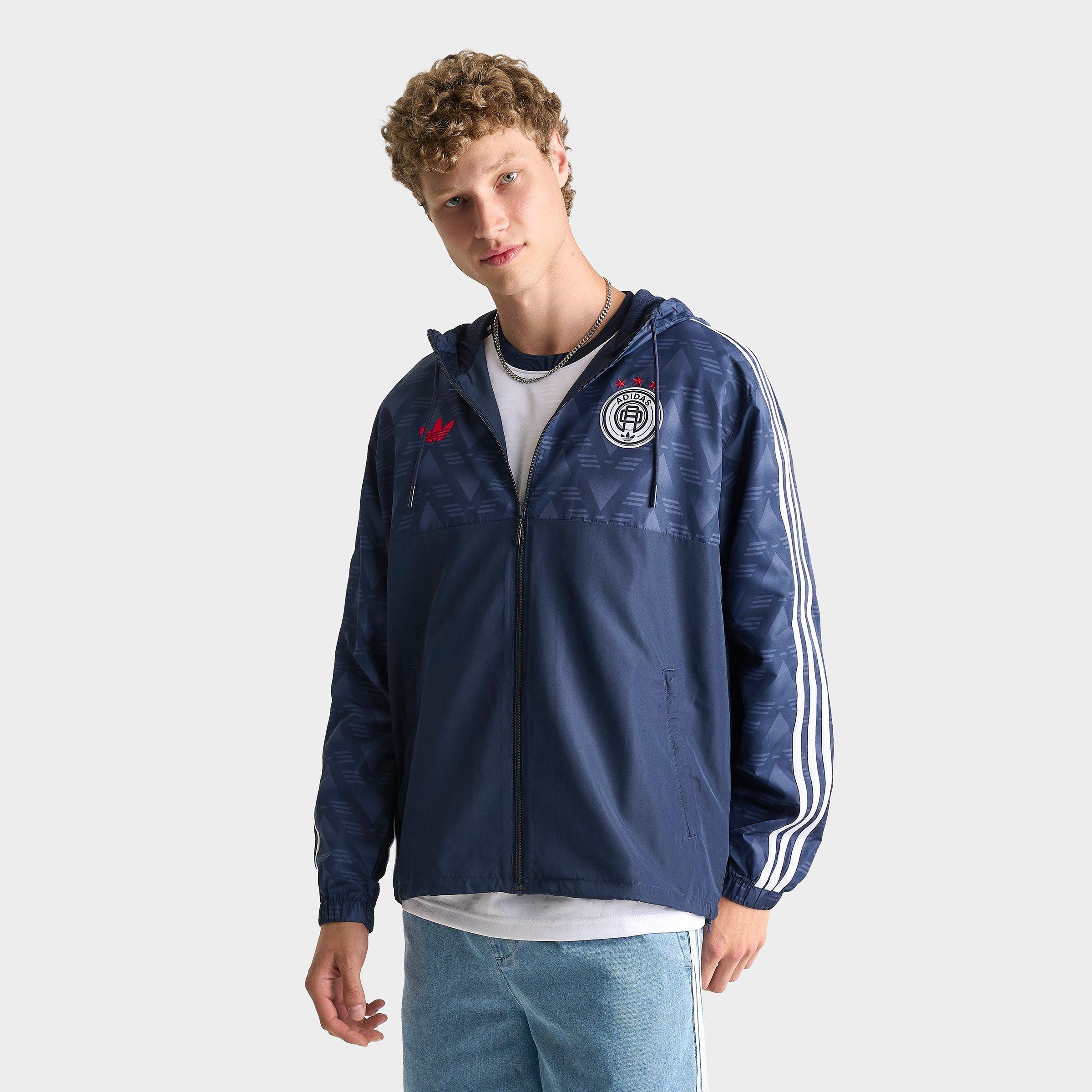 コーティング風archiveジャケット Men's adidas Originals Jacquard Print Soccer Lifestyle Windbreaker