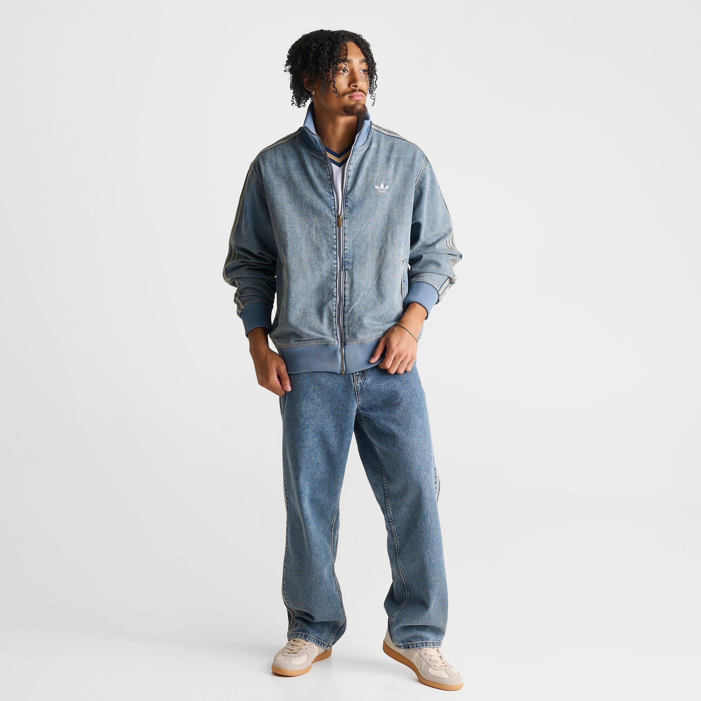 Men's adidas Originals Adicolor Denim Firebird Full-Zip Track Top