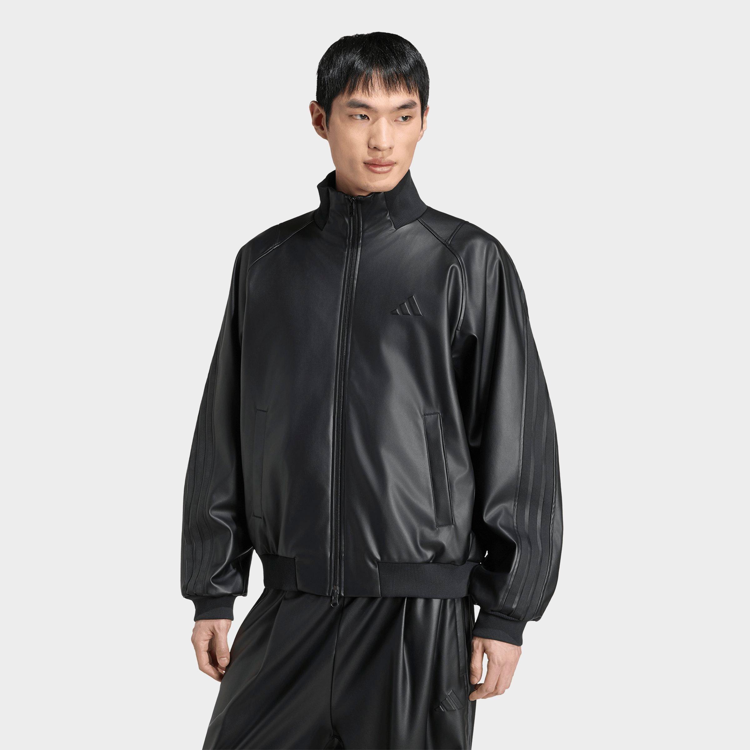 Men's adidas Stadium Loose Faux Leather Track Jacket | Finish Line