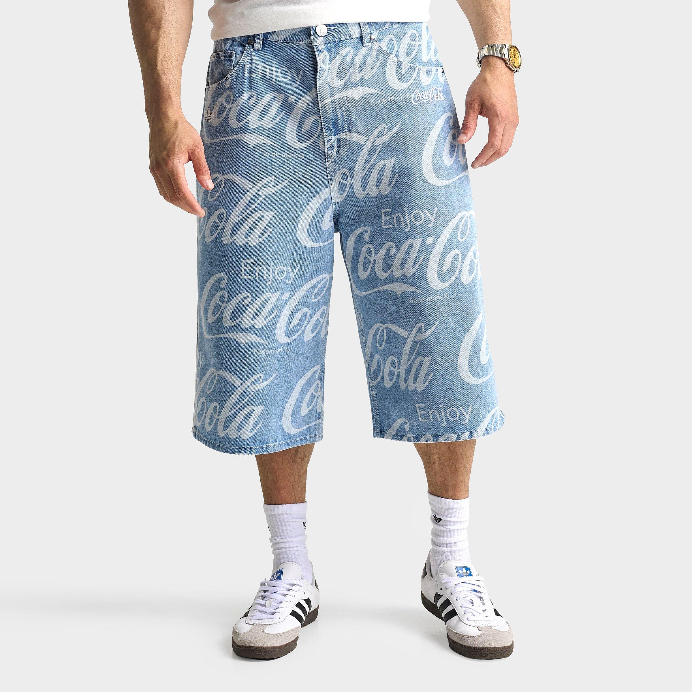 パンツ FCRB COCA-COLA MULTI PATTERN SHORTS Men's adidas Originals x Coca-Cola Loose Denim Shorts | Finish Line