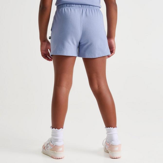 [angle] view of Girls' New Balance Club Shorts in Dusk Shower Click to zoom