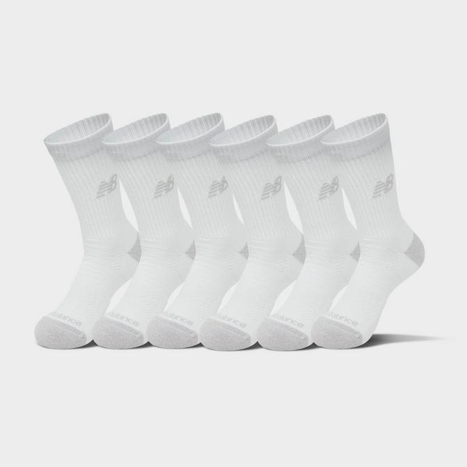 Right view of New Balance Active Crew Socks (6-Pack) in White Click to zoom
