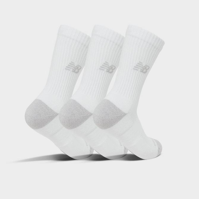 Left view of New Balance Active Crew Socks (6-Pack) in White Click to zoom