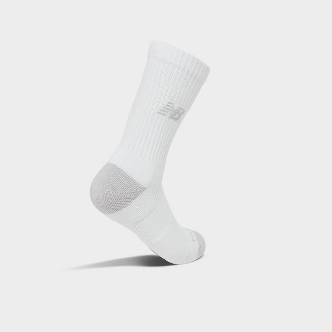 Back view of New Balance Active Crew Socks (6-Pack) in White Click to zoom
