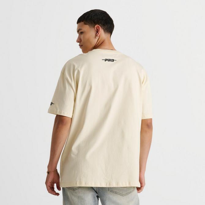 [angle] view of Men's Pro Standard Los Angeles Lakers NBA Chrome Graphic T-Shirt in Cream/Gold Click to zoom