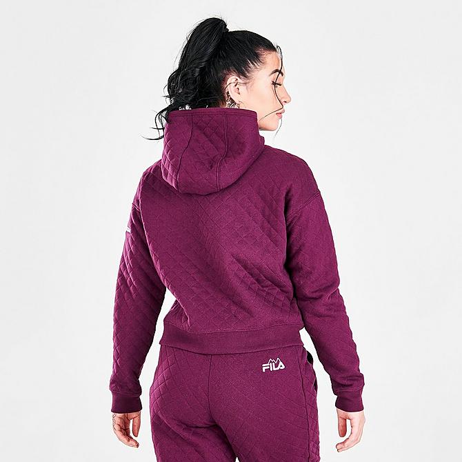 Back Right view of Women's Fila Leilani Quilted Full-Zip Jacket in Pickled Beet Click to zoom