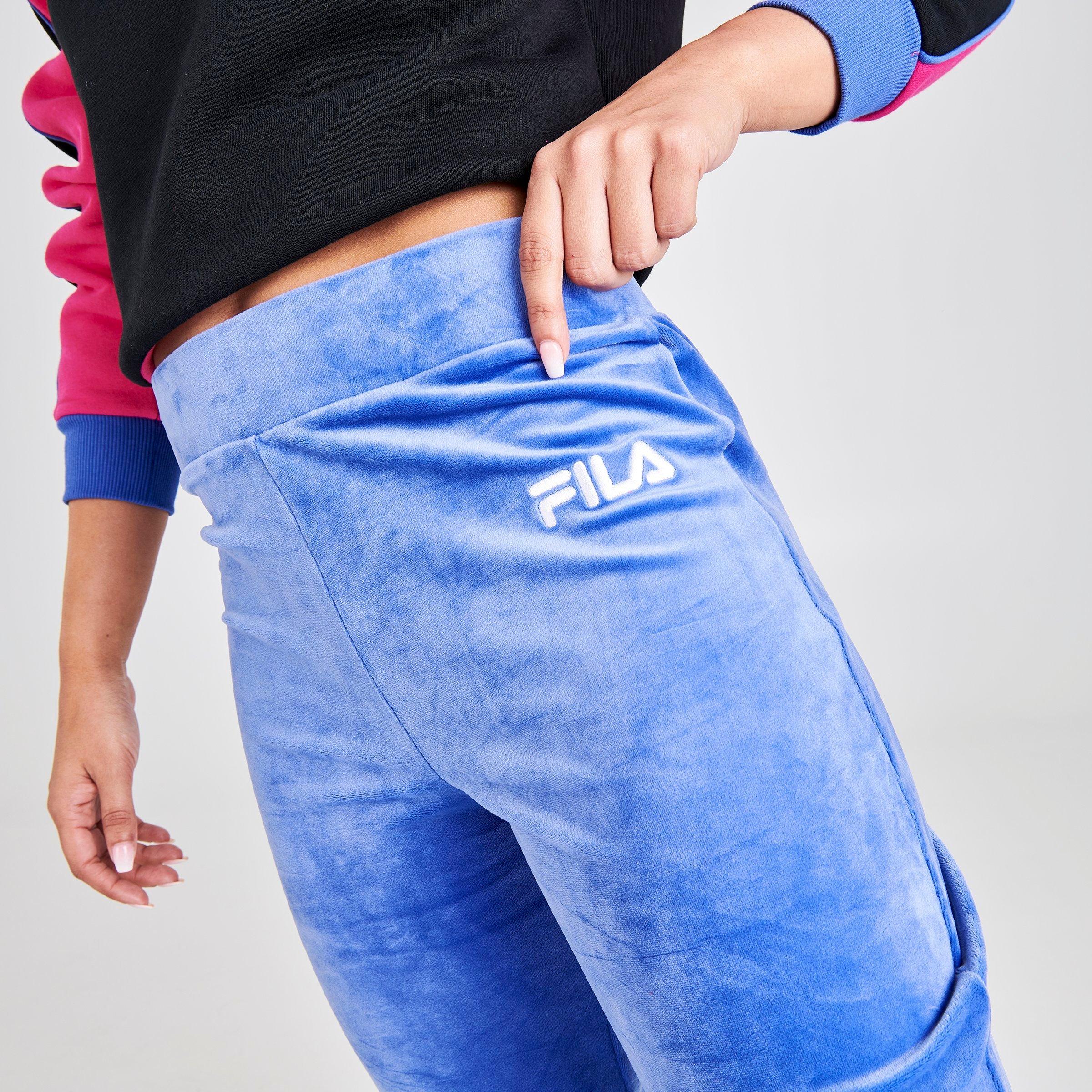 blue velour joggers