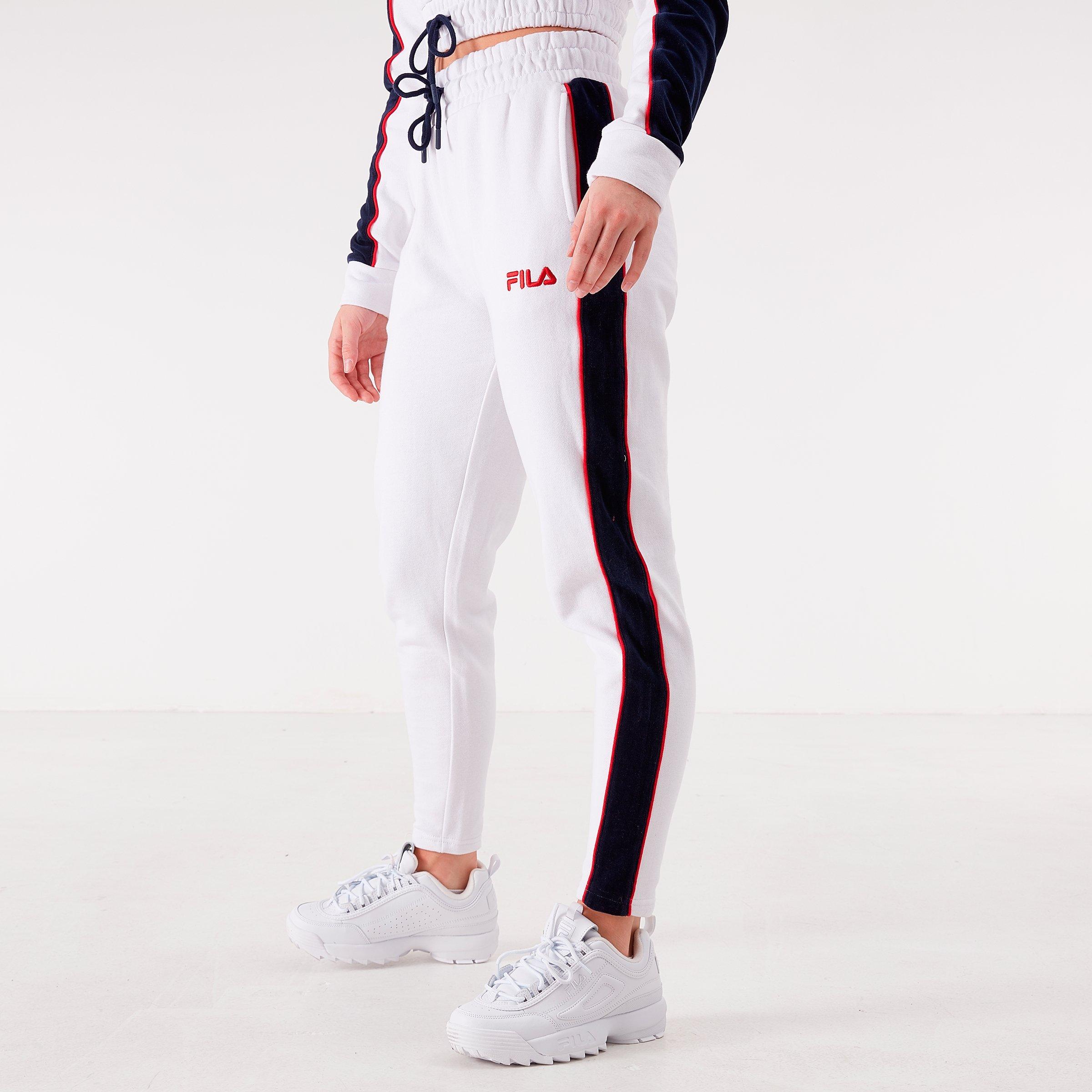 white fila track pants