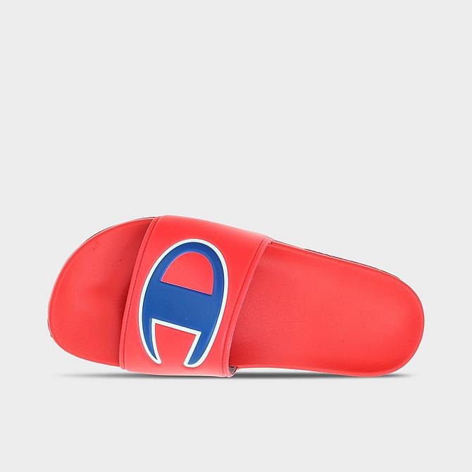 Back view of Big Kids' Champion IPO Slide Sandals in Red/Red Click to zoom