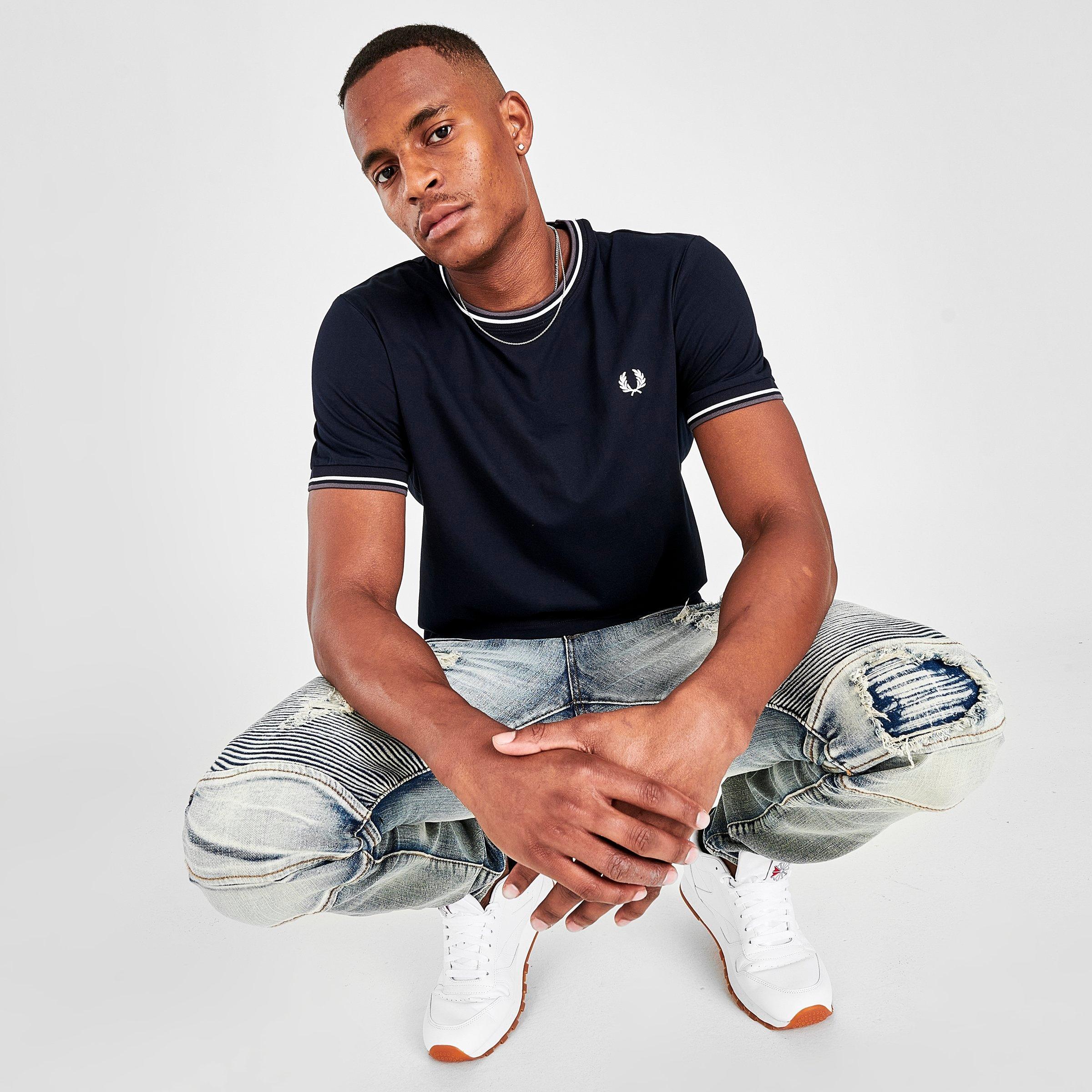 fred perry twin tipped t shirt navy