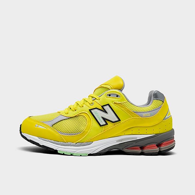 Right view of Men's New Balance 2002R Casual Shoes in Sulfur Yellow/Silver Metallic Click to zoom