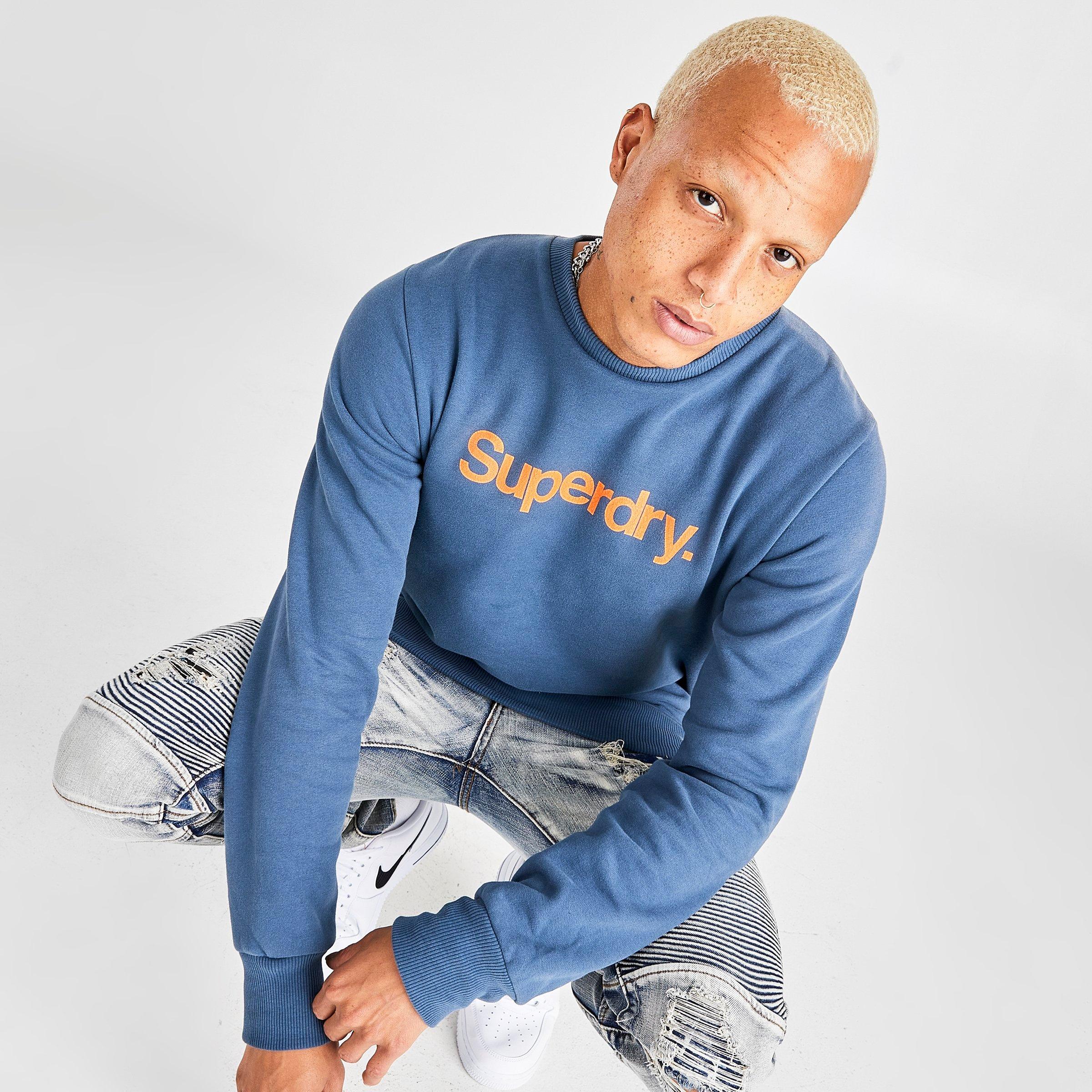 washed blue sweatshirt