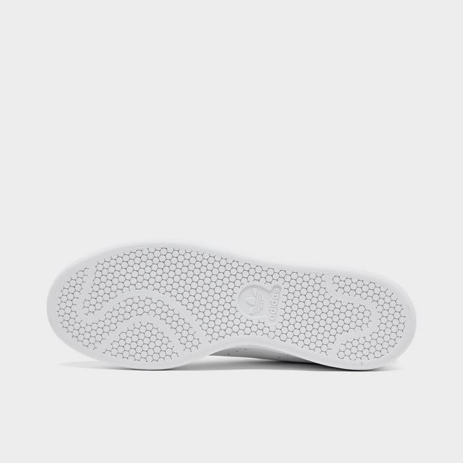 Bottom view of Men's adidas Originals Stan Smith Casual Shoes in White/White/Green Click to zoom