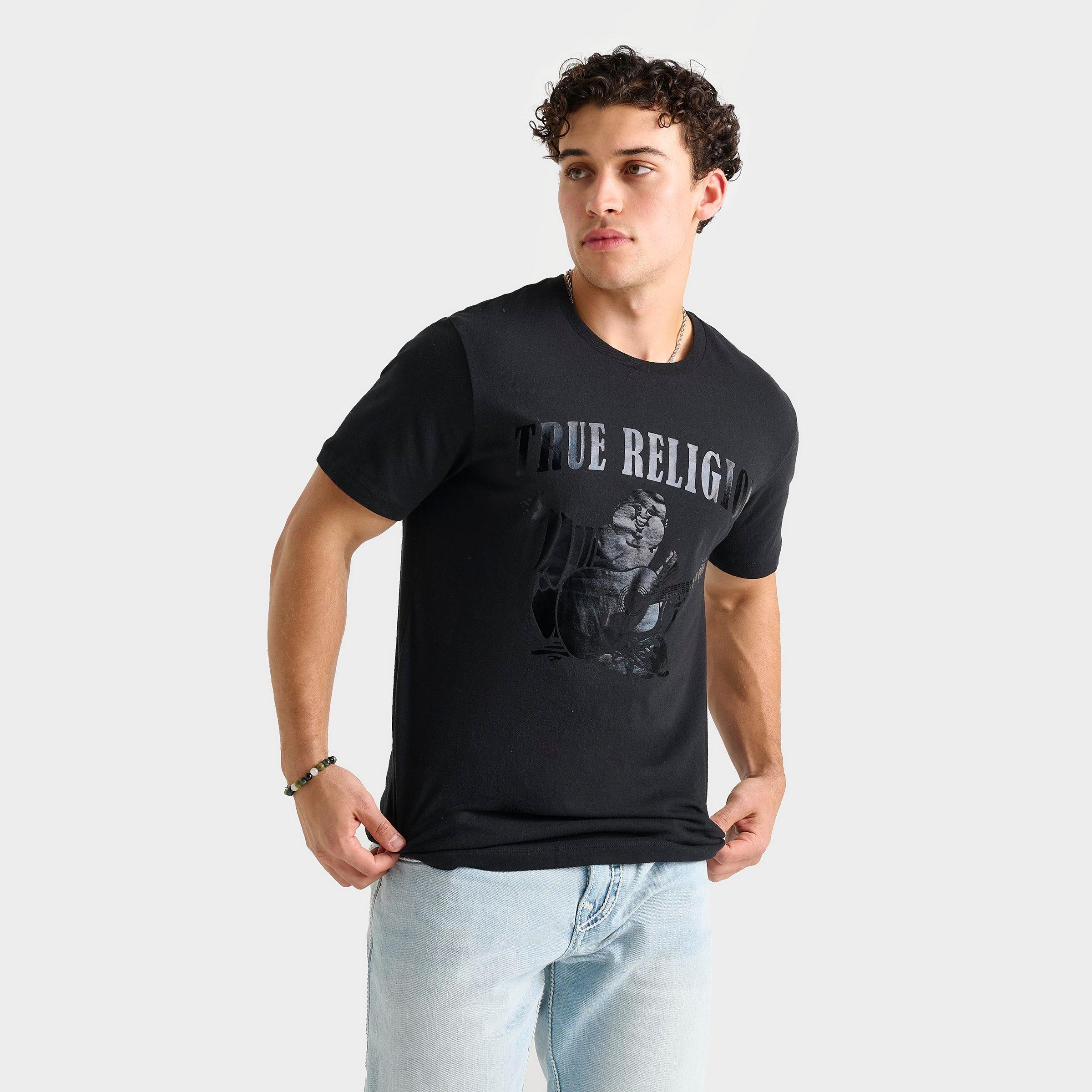 Men's True Religion Pitch Black Tonal Buddha T-Shirt