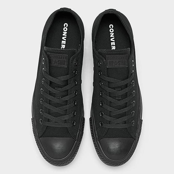 Back view of Converse Chuck Taylor All Star Low Top Casual Shoes in Black Monochrome Click to zoom