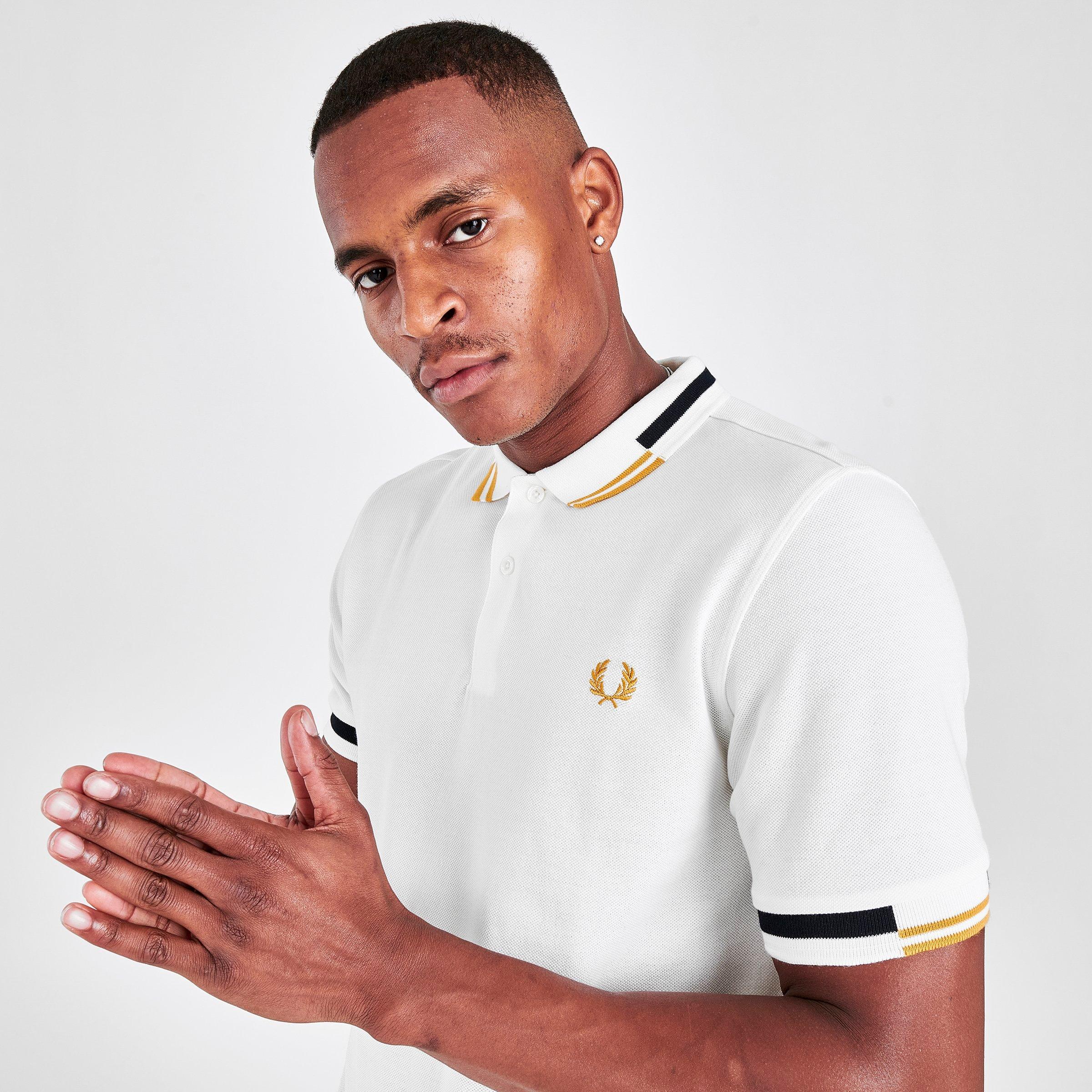 fred perry black gold polo