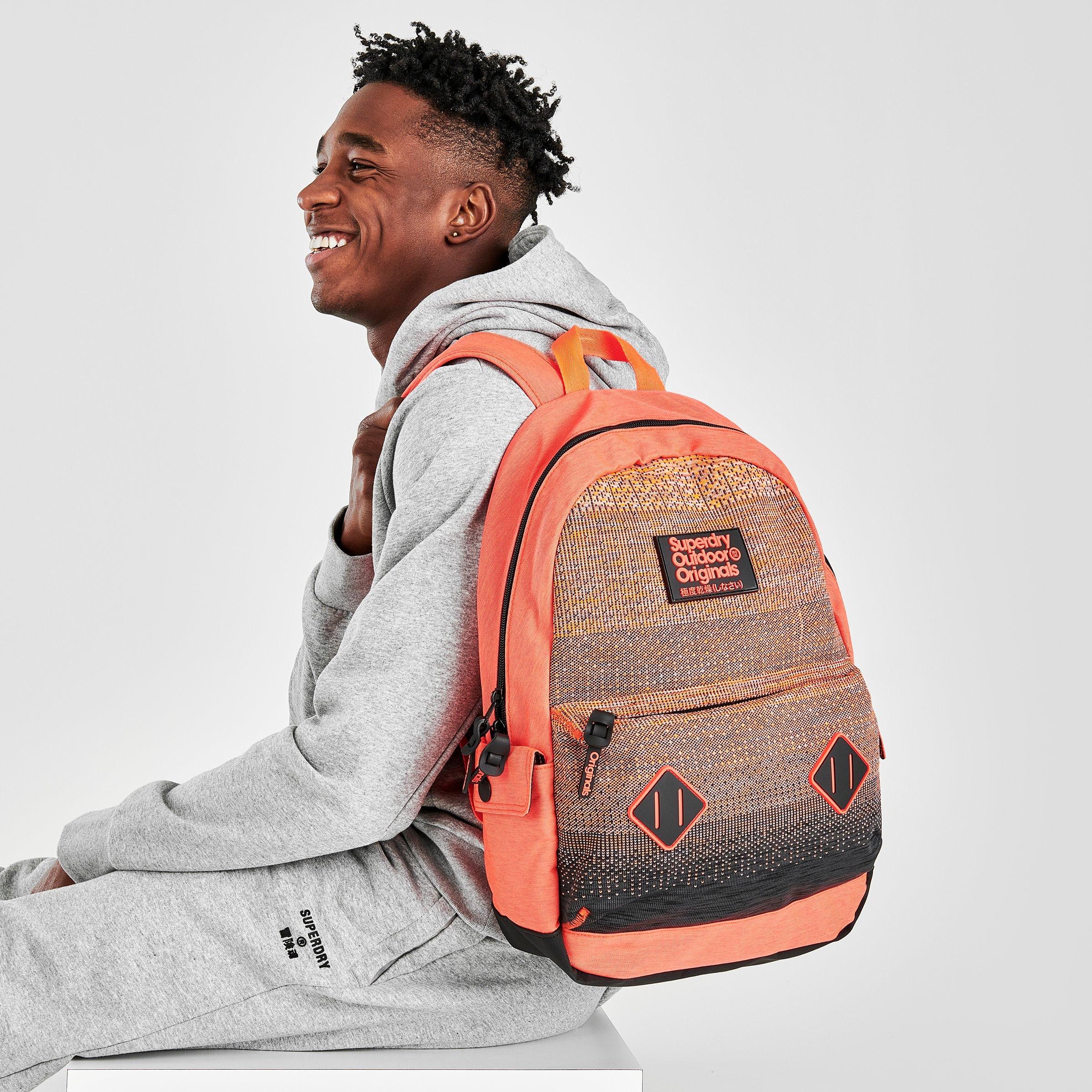 superdry backpack orange black