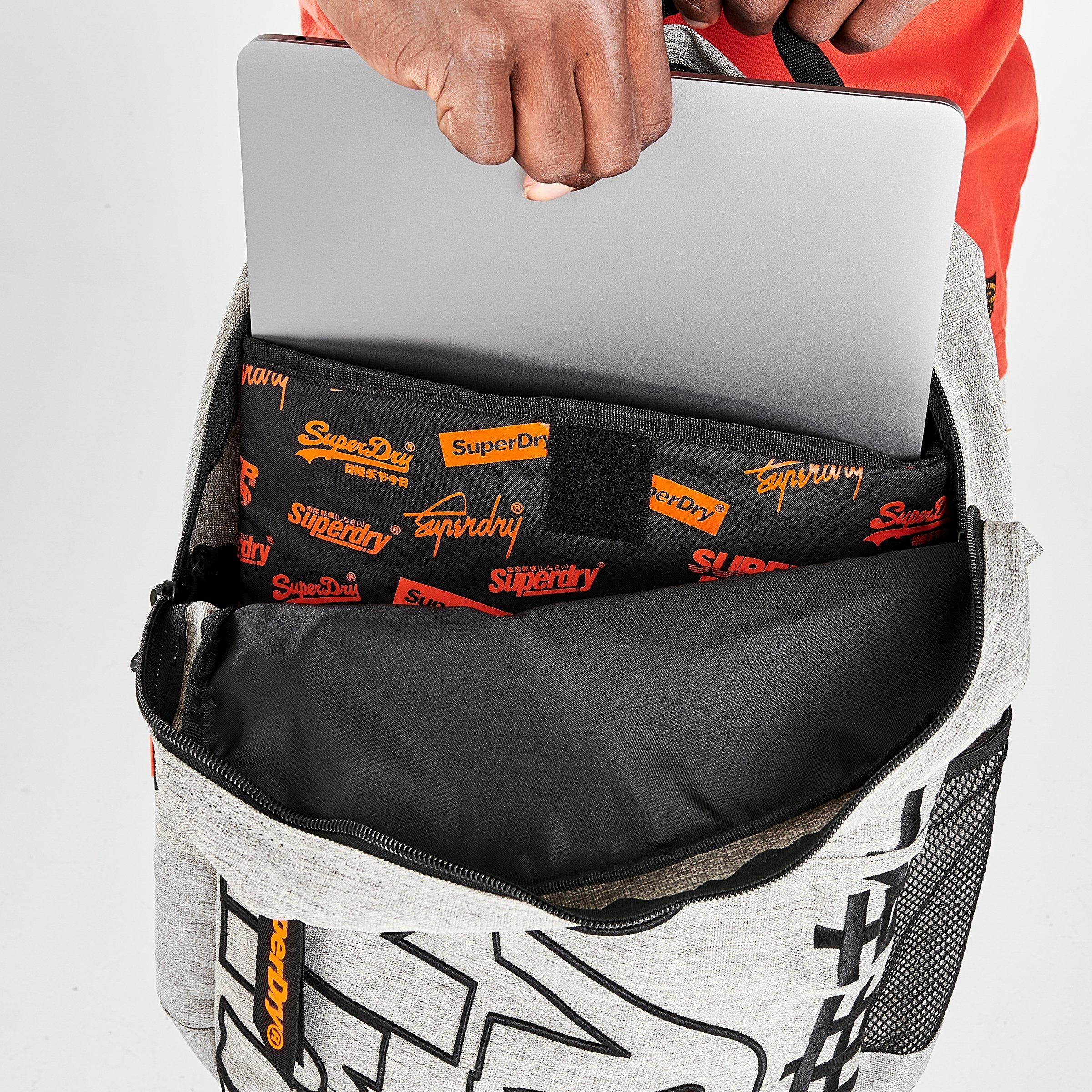 superdry backpack black orange