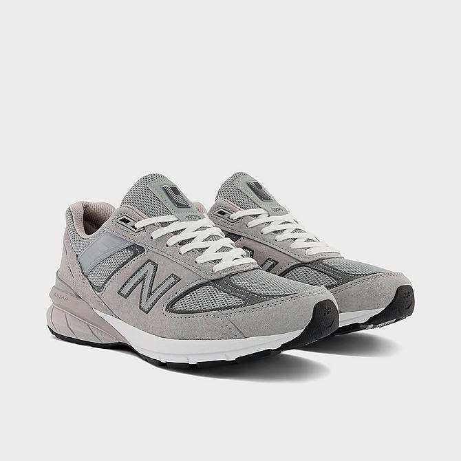Three Quarter view of Men's New Balance 990v5 Casual Shoes in Grey/Castlerock Click to zoom