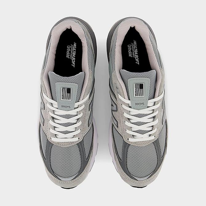Back view of Men's New Balance 990v5 Casual Shoes in Grey/Castlerock Click to zoom