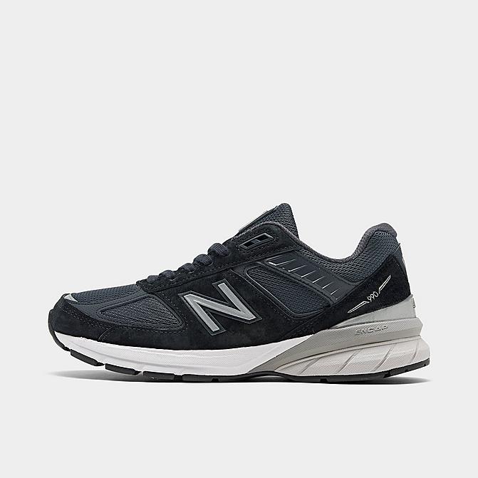 Right view of Men's New Balance 990v5 Casual Shoes in Navy/Silver Click to zoom