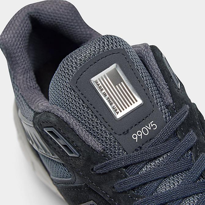 Front view of Men's New Balance 990v5 Casual Shoes in Navy/Silver Click to zoom