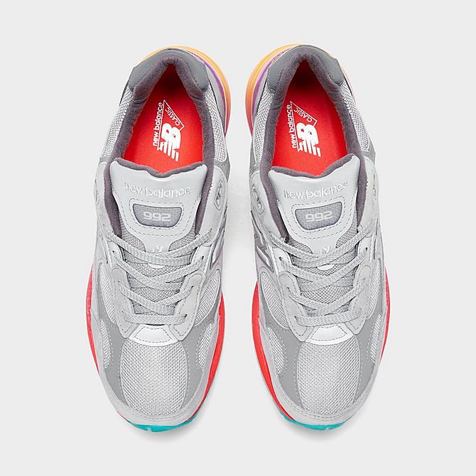 Back view of Men's New Balance 992 Casual Shoes in Grey/Silver Click to zoom