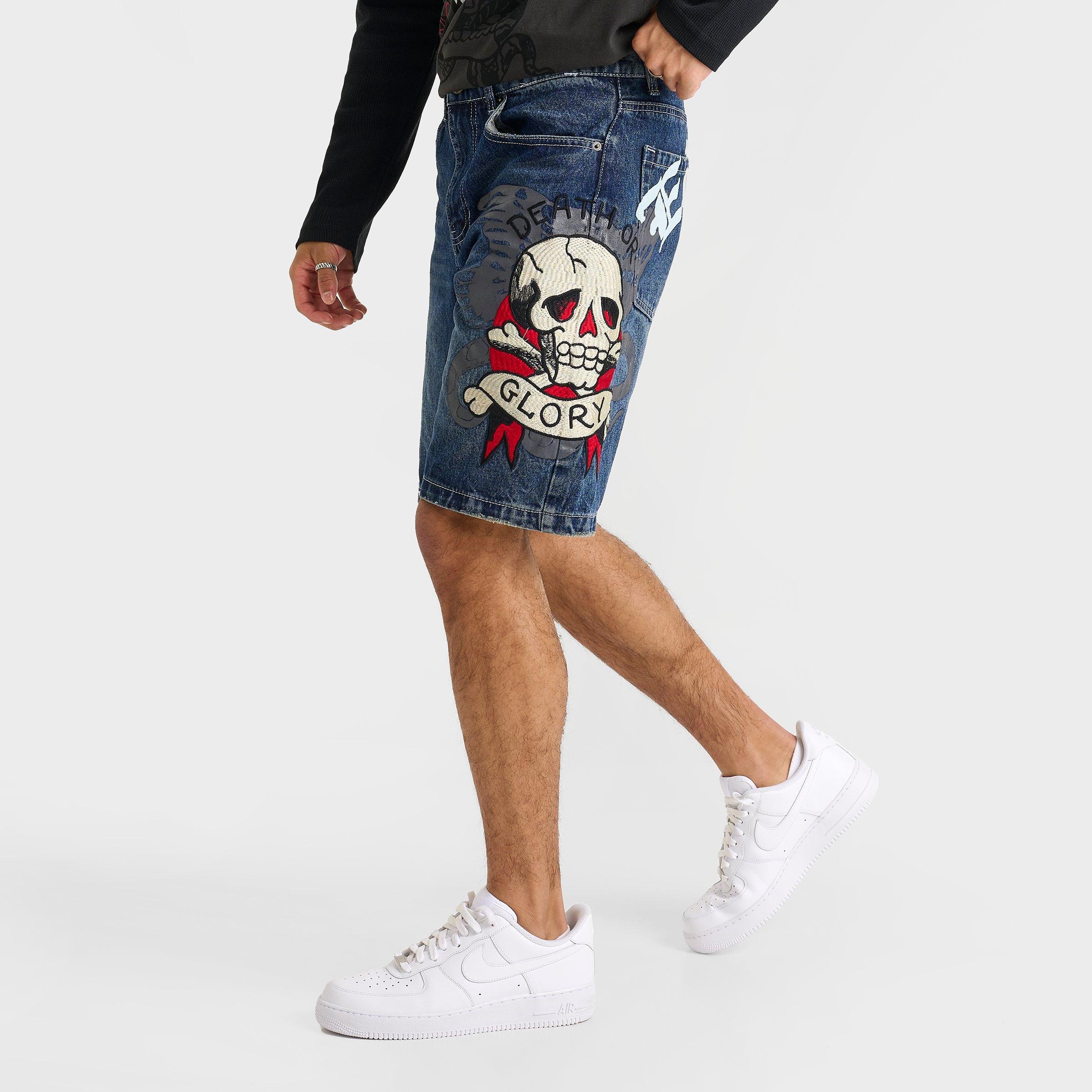 Ed Hardy skull Shorts DEATH GLORY 刺繍 Ed Hardy skull Shorts DEATH