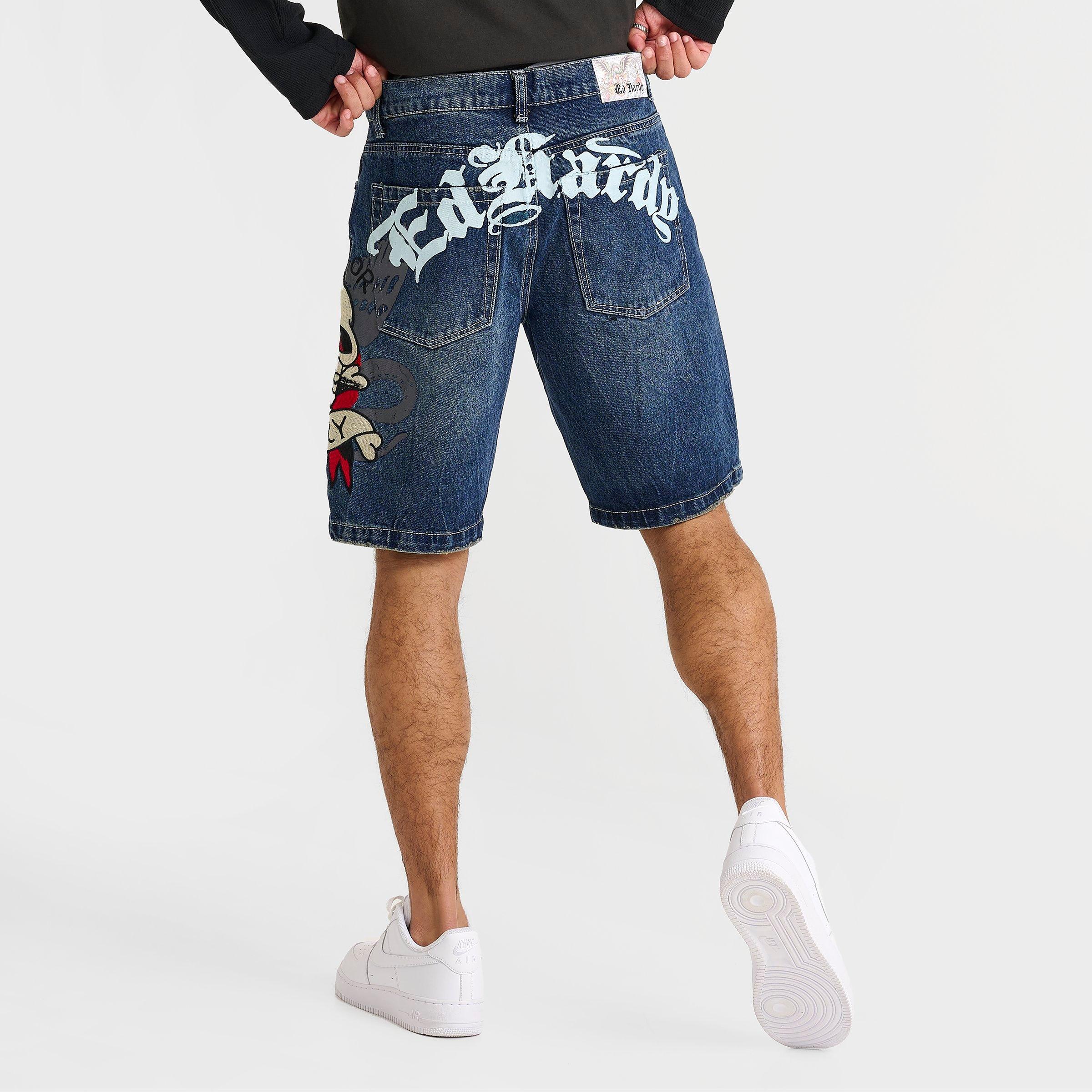 Shop Men's Ed Hardy Death or Glory Denim Shorts on Sale at