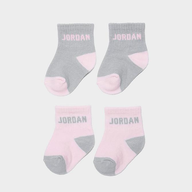 Alternate view of Infant Jordan 6-Pack Quarter Socks in Pink/Grey/White Click to zoom