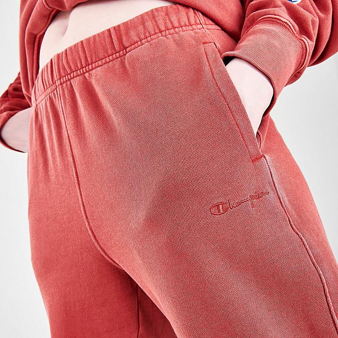 Back Right view of Women's Champion Vintage Dye Jogger Pants in Sandalwood Red Click to zoom