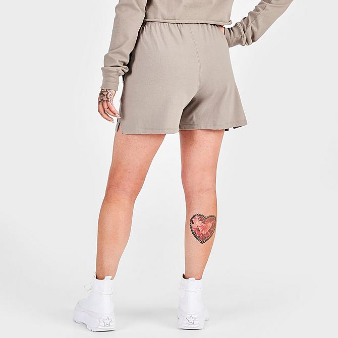 Back Right view of Women's Champion High-Rise Shorts in Dark Khaki Click to zoom