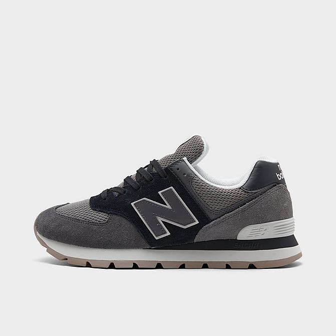 Right view of Men's New Balance 574 Rugged Casual Shoes in Black Click to zoom